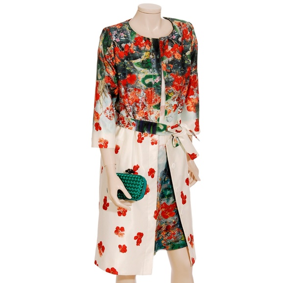 Erdem Duchess Satin Floral Coat - Picture 2 of 8